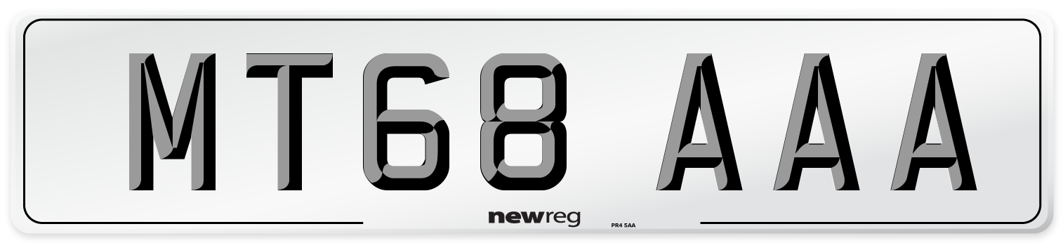 MT68 AAA Number Plate from New Reg